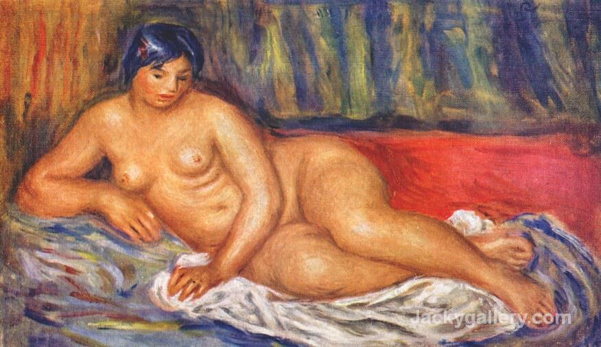 Nude girl reclining by Pierre Auguste Renoir paintings reproduction